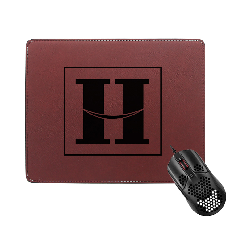 Alfombrilla de ratón rectangular de polipiel con láser, 25 x 20 cm