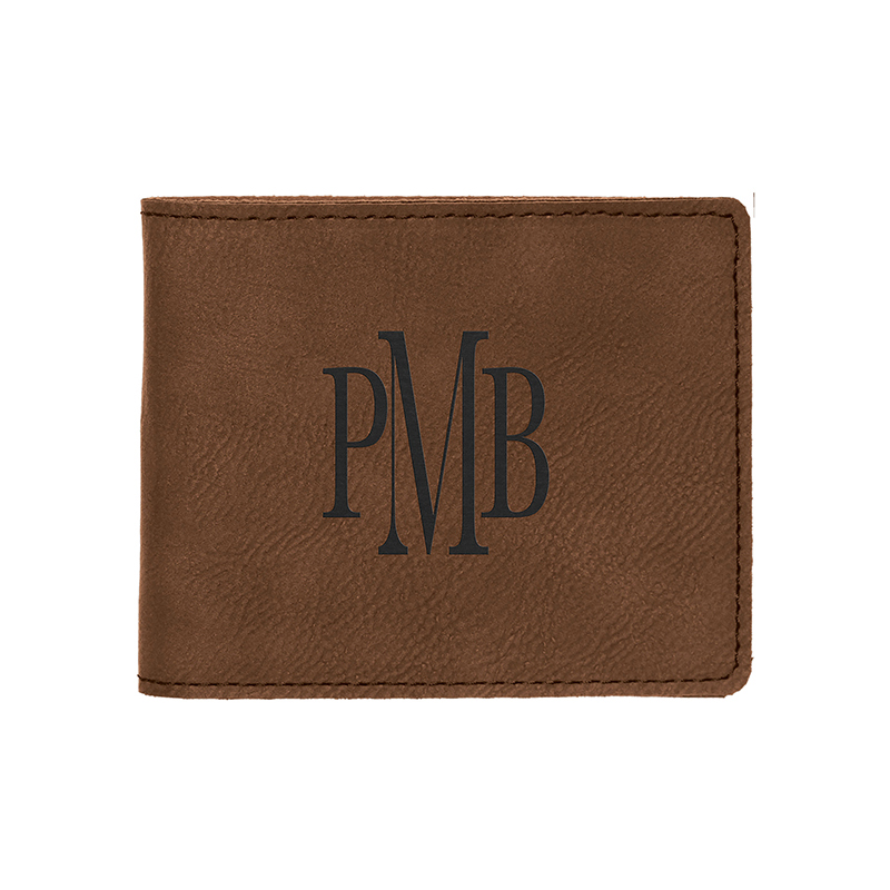 Cartera plegable de cuero sintético para hombre con bolsillo para monedas