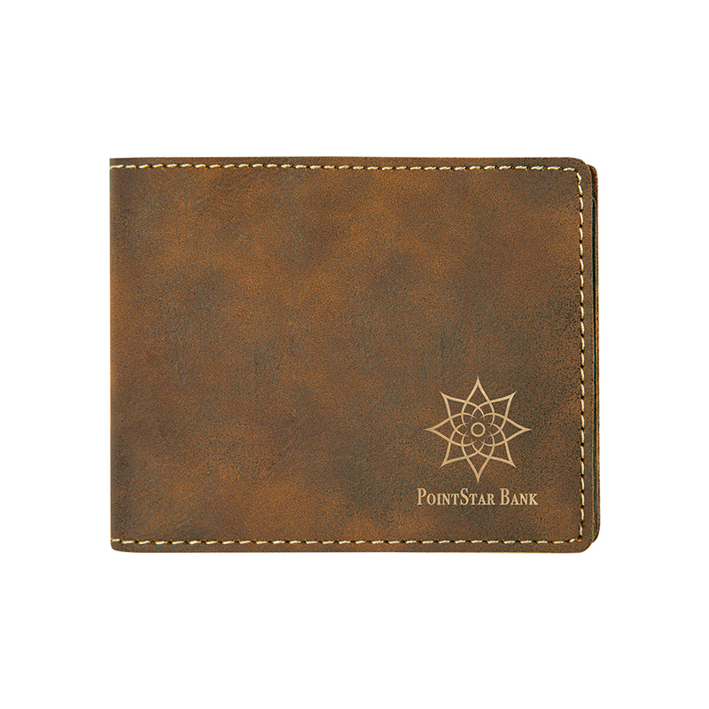 Cartera plegable de cuero sintético para hombre con bolsillo para monedas