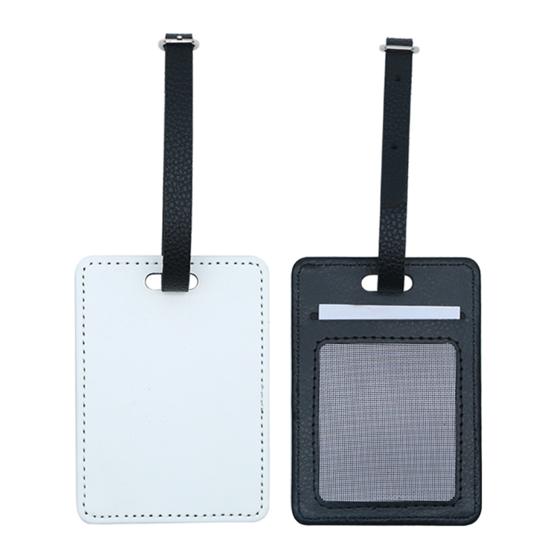 Etiqueta de equipaje de cuero PU de sublimación con ranura