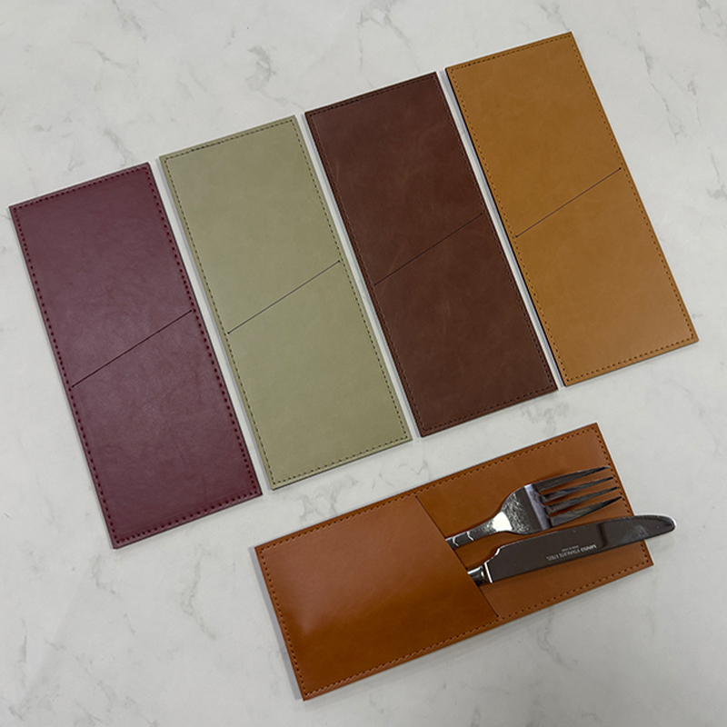 Portacubiertos de polipiel grabables con láser