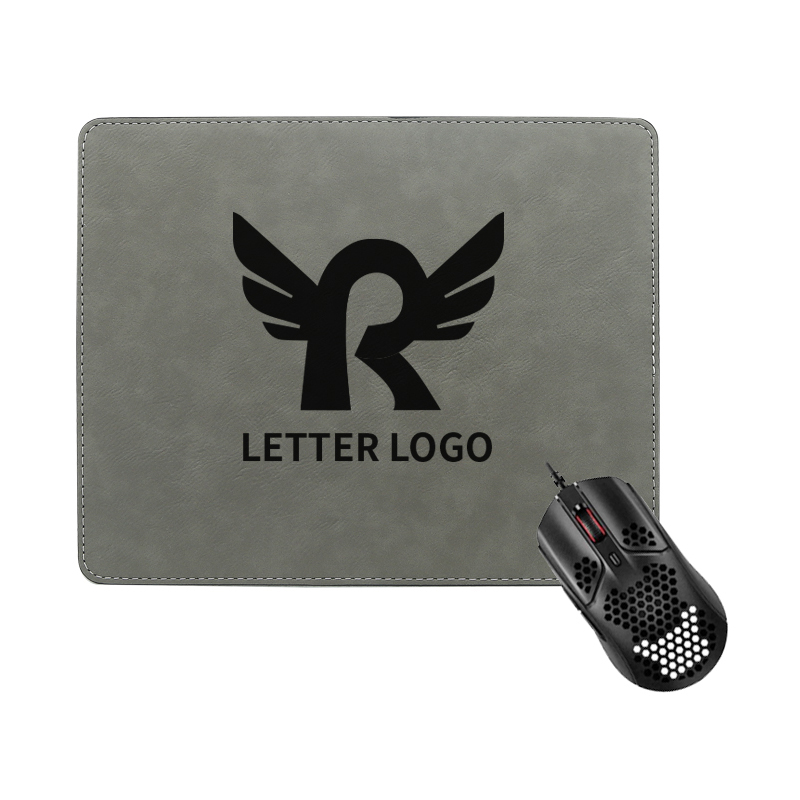 Alfombrilla de ratón rectangular de polipiel con láser, 25 x 20 cm