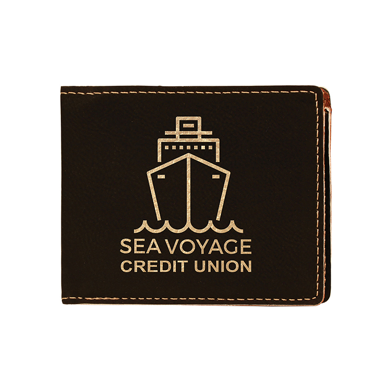 Cartera plegable de cuero sintético para hombre con bolsillo para monedas