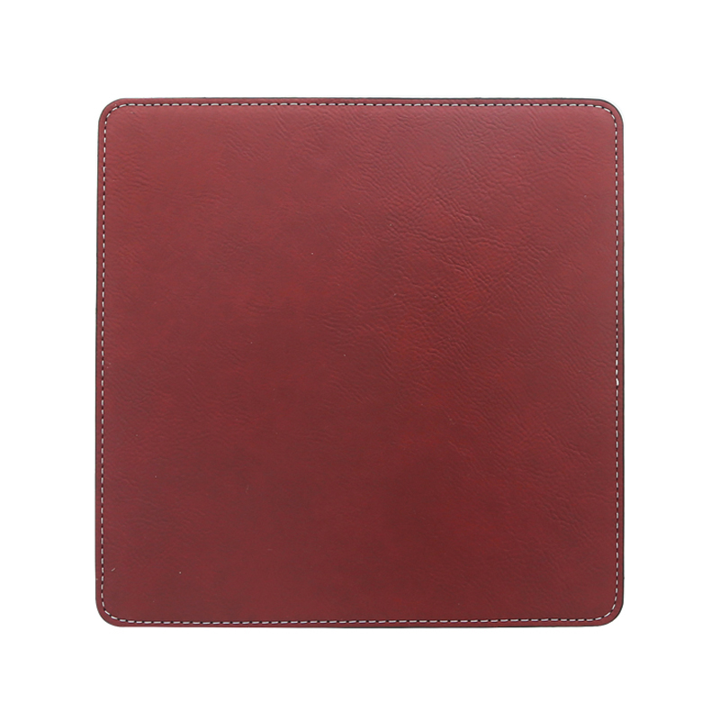 Alfombrilla de ratón cuadrada de polipiel con láser, 20*20 cm