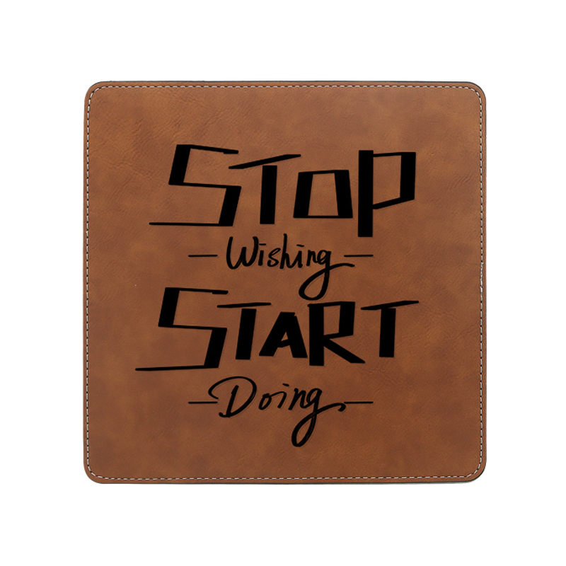 Alfombrilla de ratón cuadrada de polipiel con láser, 20*20 cm