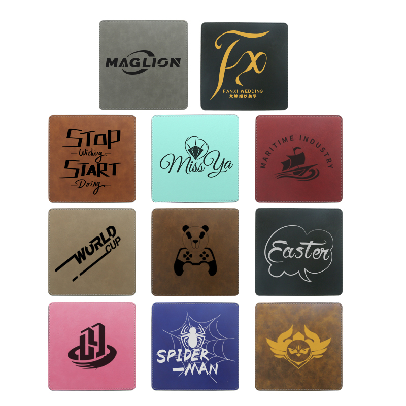 Alfombrilla de ratón cuadrada de polipiel con láser, 20*20 cm