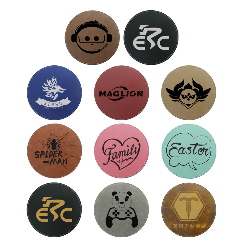 Alfombrilla de ratón redonda de polipiel grabable con láser 20*20 cm