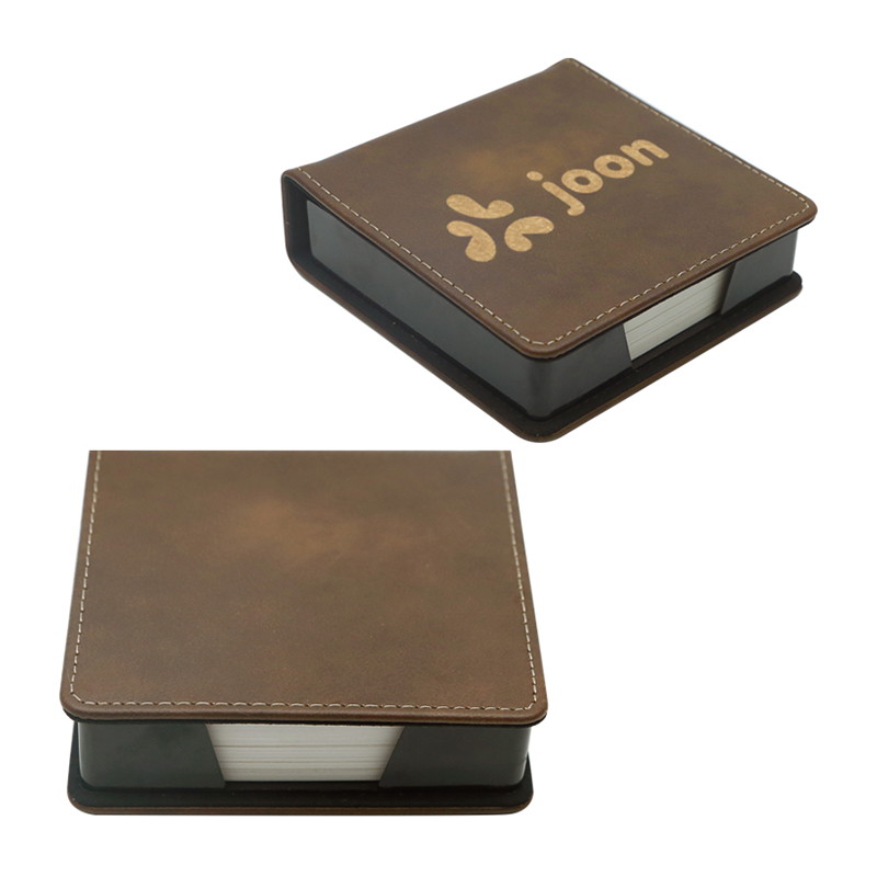 Soporte para bloc de notas cuadrado de polipiel grabable con láser