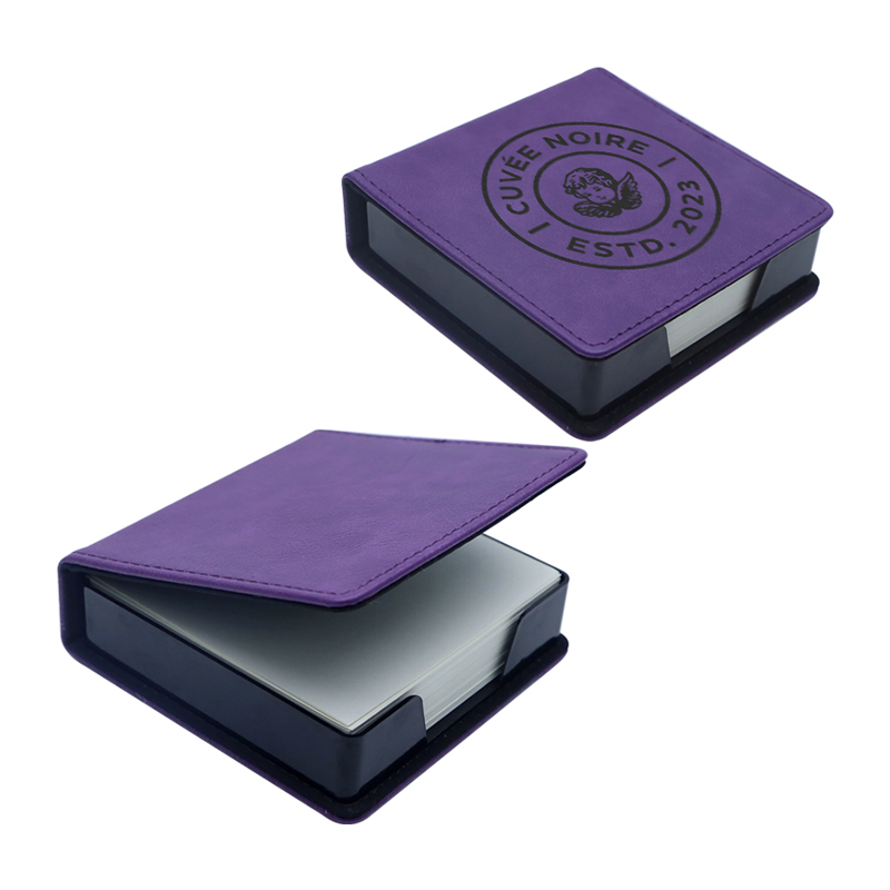 Soporte para bloc de notas cuadrado de polipiel grabable con láser