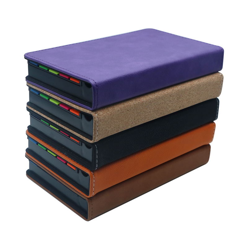 Portanotas rectangulares de cuero sintético con láser