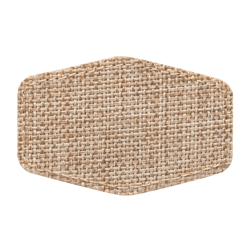 Parche sublimable hexagonal de arpillera de 3' x 2' con adhesivo