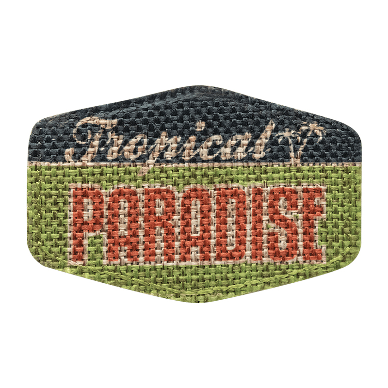 Parche sublimable hexagonal de arpillera de 3' x 2' con adhesivo