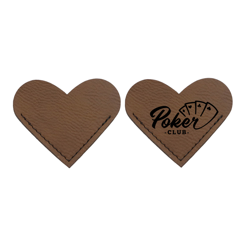 Marcapáginas en forma de corazón de polipiel láser