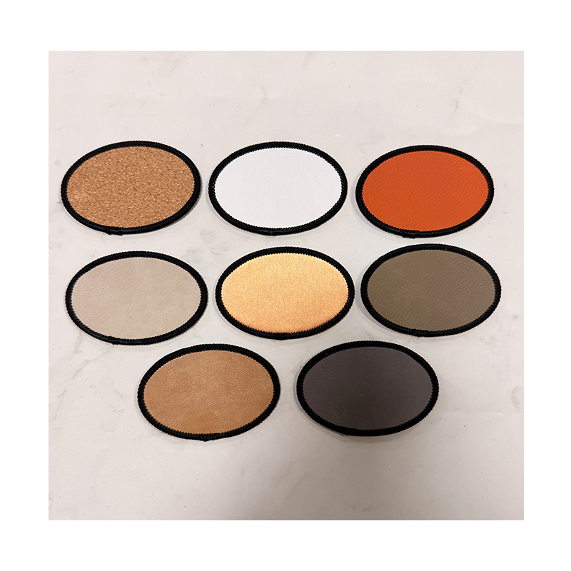 Parche Merrow de cuero sintético láser ovalado de 3 1/2' x 2 1/2' con adhesivo