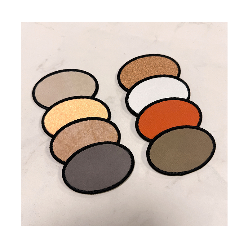 Parche Merrow de cuero sintético láser ovalado de 3 1/2' x 2 1/2' con adhesivo