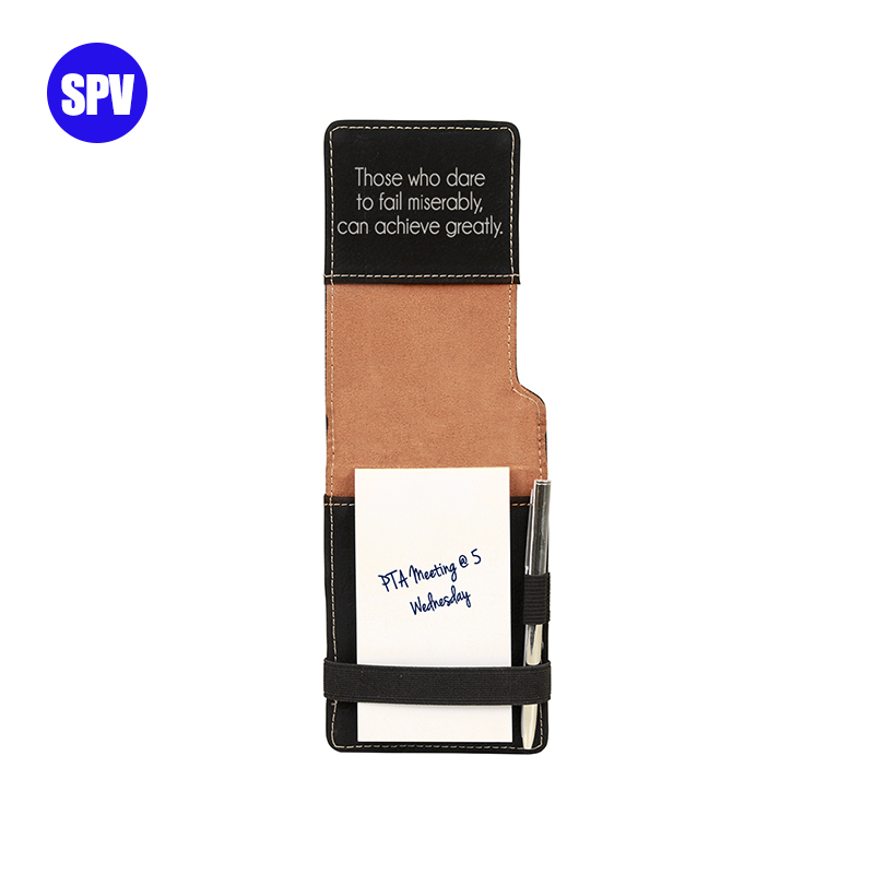 Mini bloc de notas de polipiel láser con bolígrafo