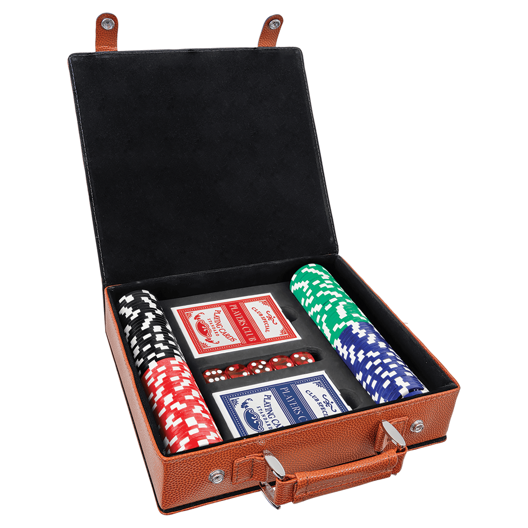 Juegos de dados, cartas y póquer de polipiel con láser