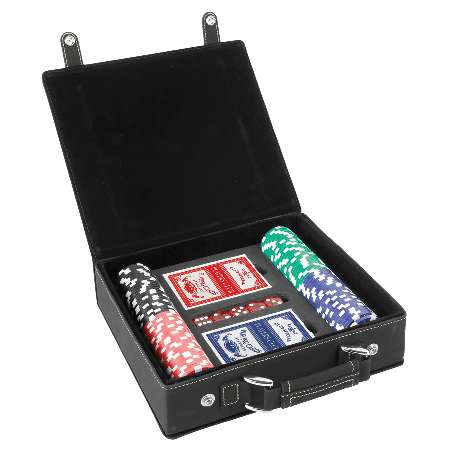 Juegos de dados, cartas y póquer de polipiel con láser