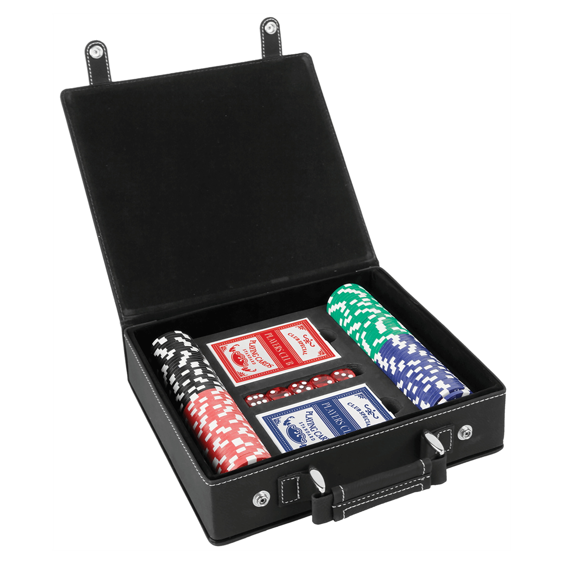 Juegos de dados, cartas y póquer de polipiel con láser