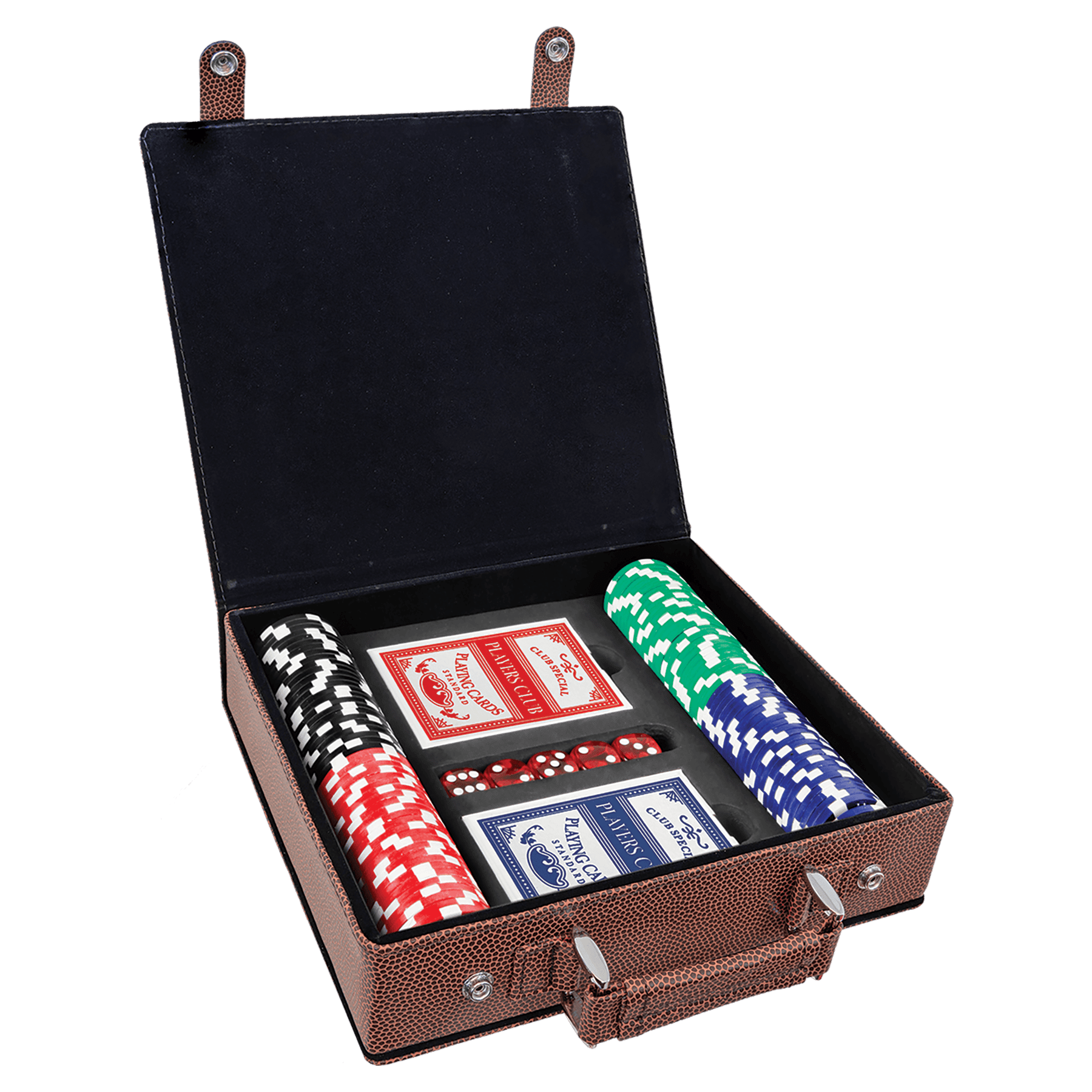 Juegos de dados, cartas y póquer de polipiel con láser