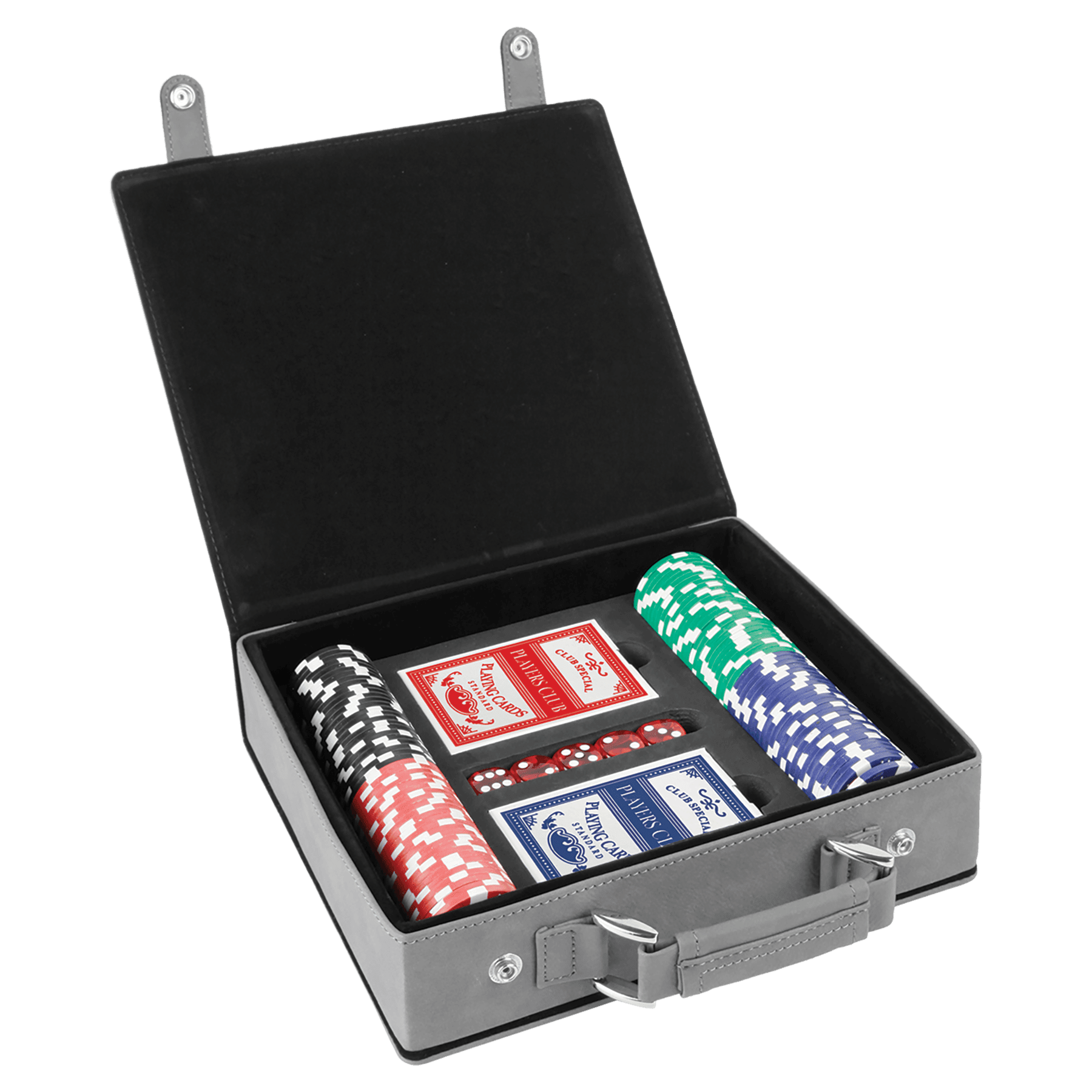 Juegos de dados, cartas y póquer de polipiel con láser