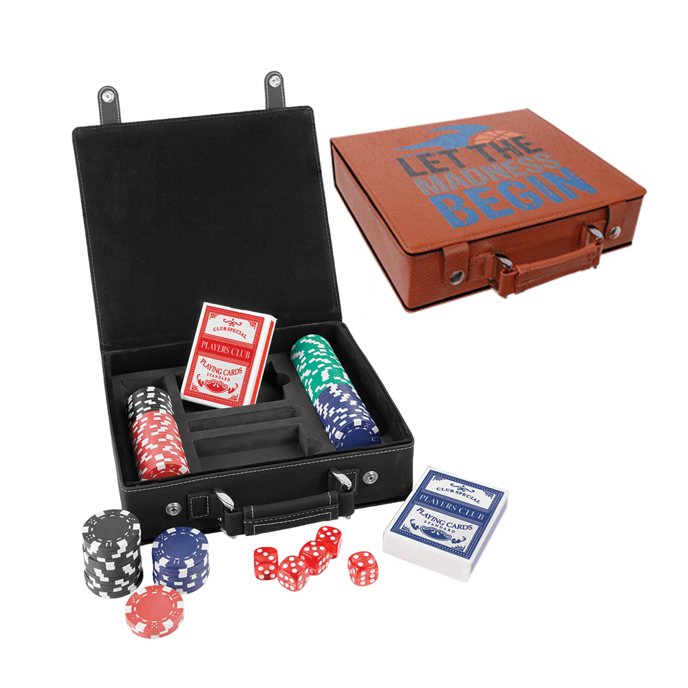 Juegos de dados, cartas y póquer de polipiel con láser