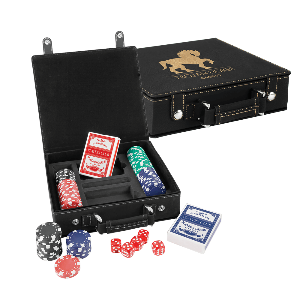 Juegos de dados, cartas y póquer de polipiel con láser