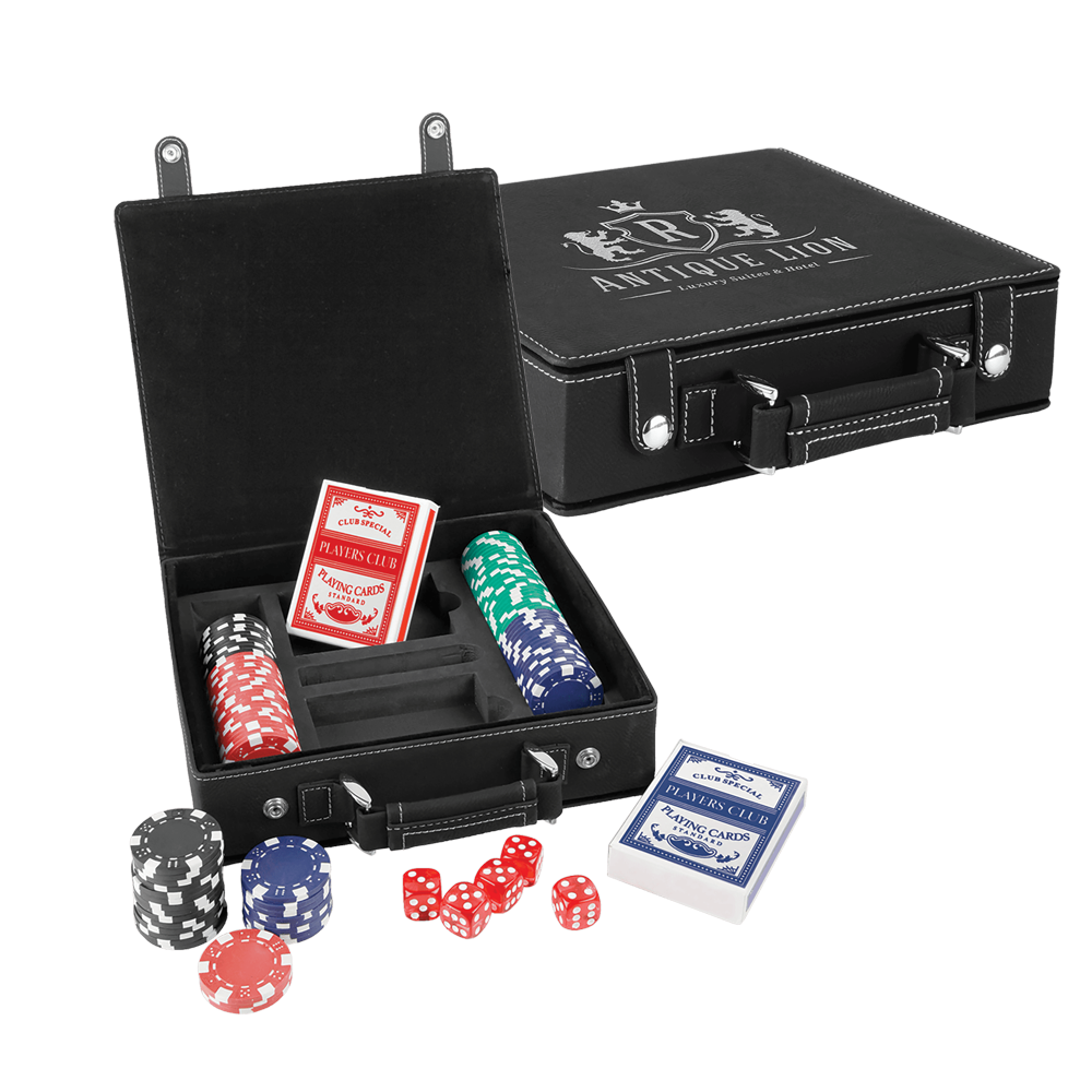 Juegos de dados, cartas y póquer de polipiel con láser
