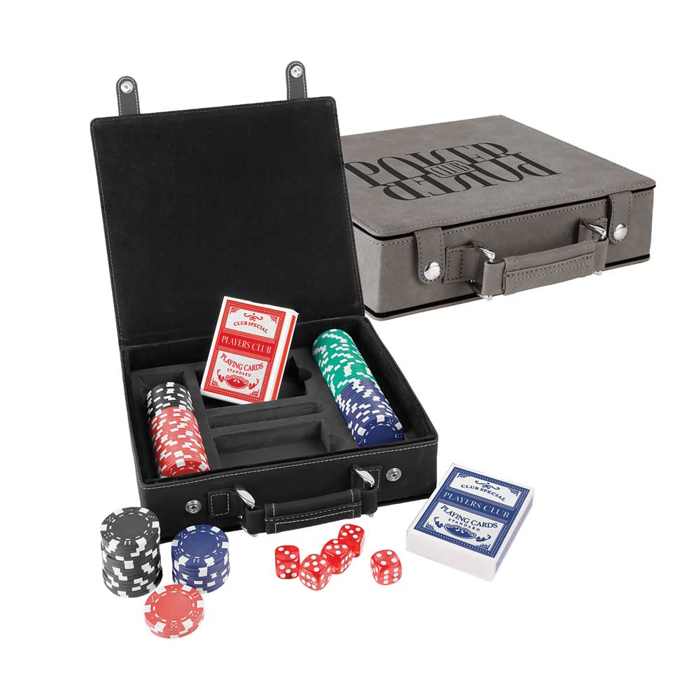 Juegos de dados, cartas y póquer de polipiel con láser