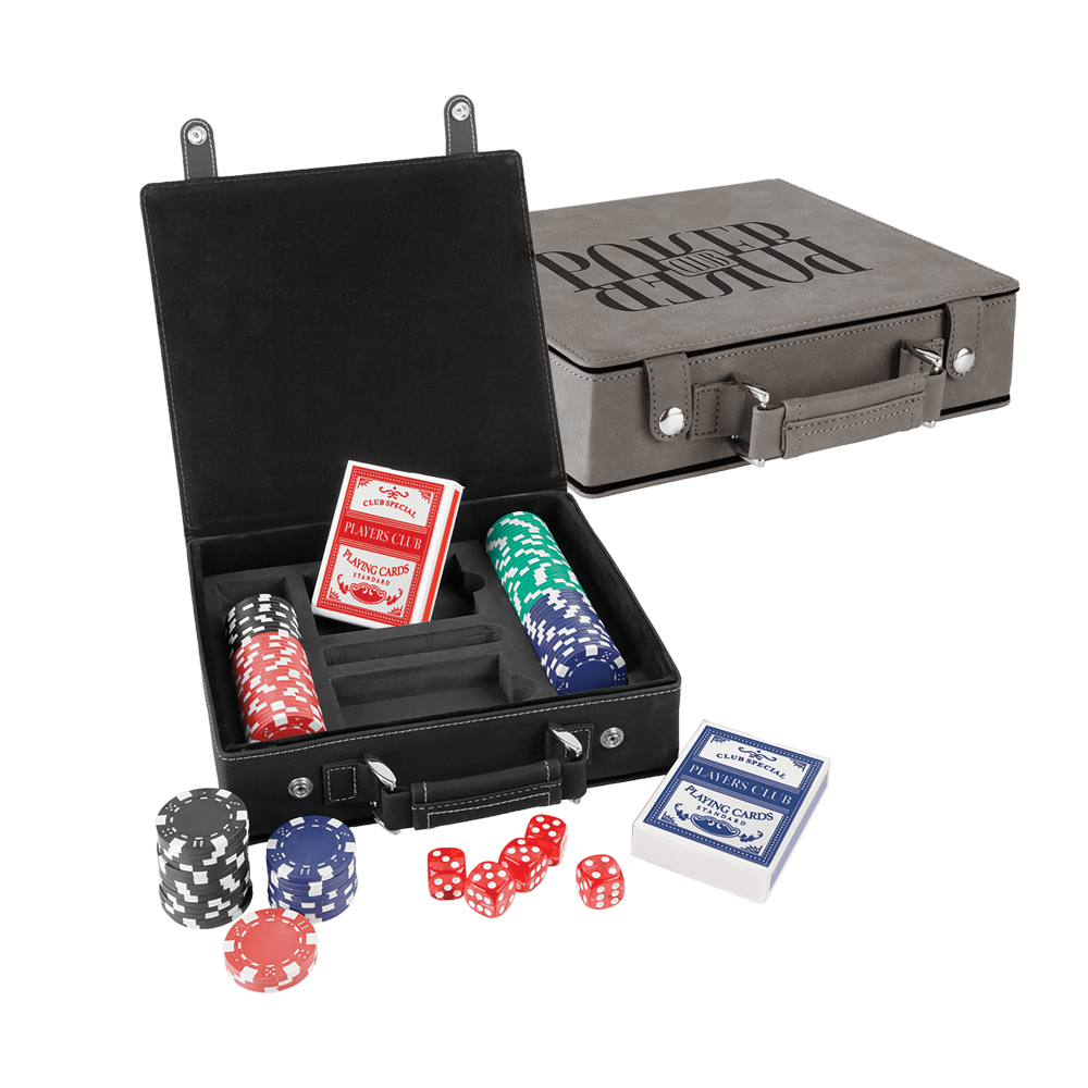 Juegos de dados, cartas y póquer de polipiel con láser