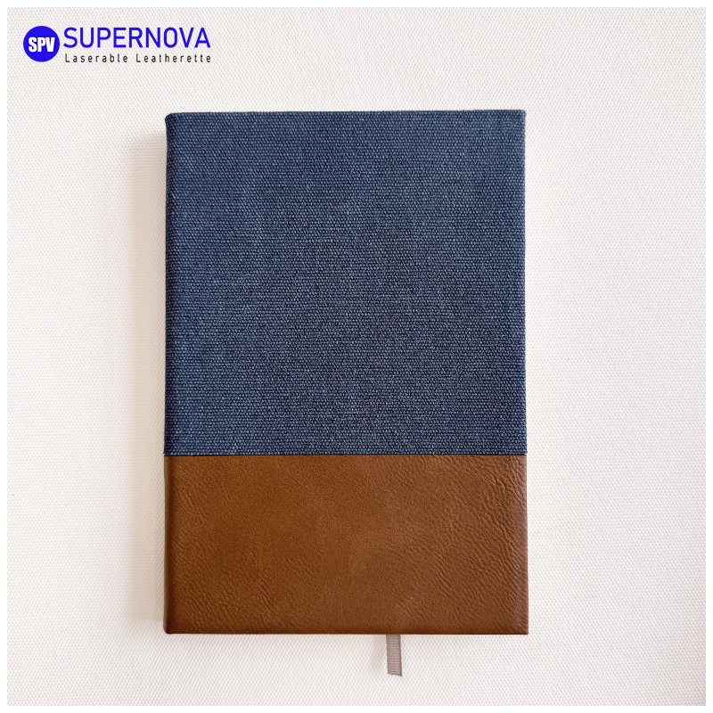 Cuaderno de cuero sintético y lona dividido con láser Cuaderno de cuero sintético y lona dividido con láser