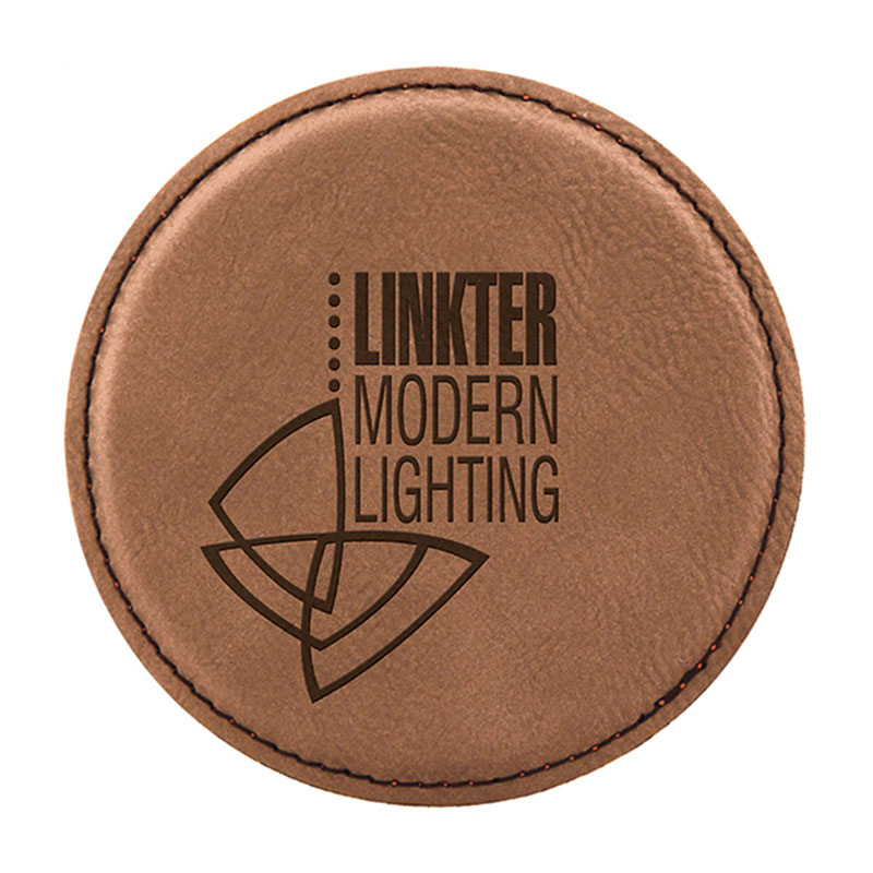 Juego De 6 Posavasos Redondos De Cuero Sintético Láserizable Juego De 6 Posavasos Redondos De Cuero Sintético Láserizable
