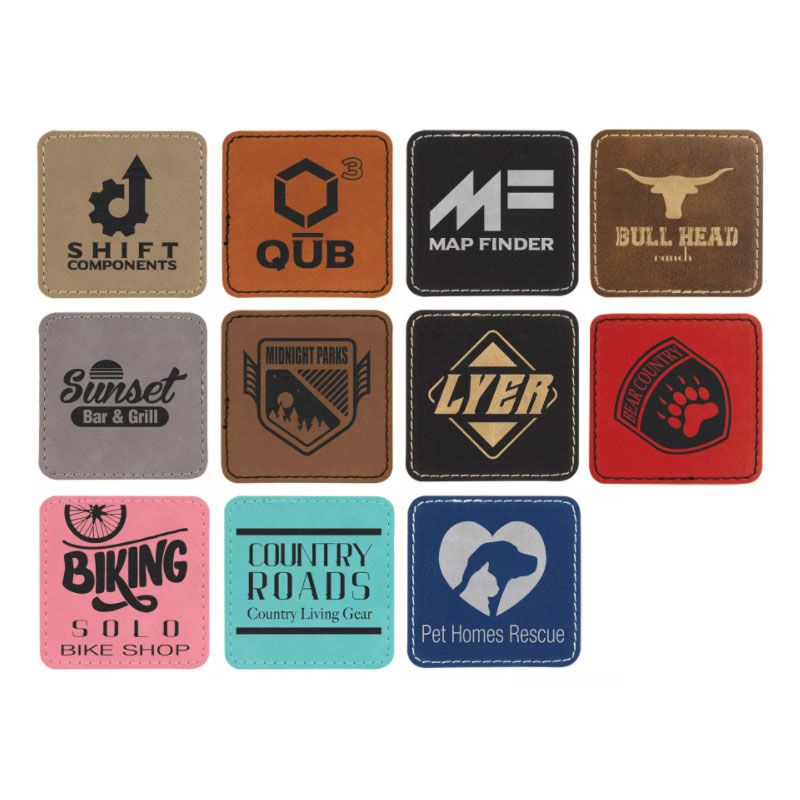 Parches de cuero sintético cuadrados de 3 1/2' x 2 1/2'