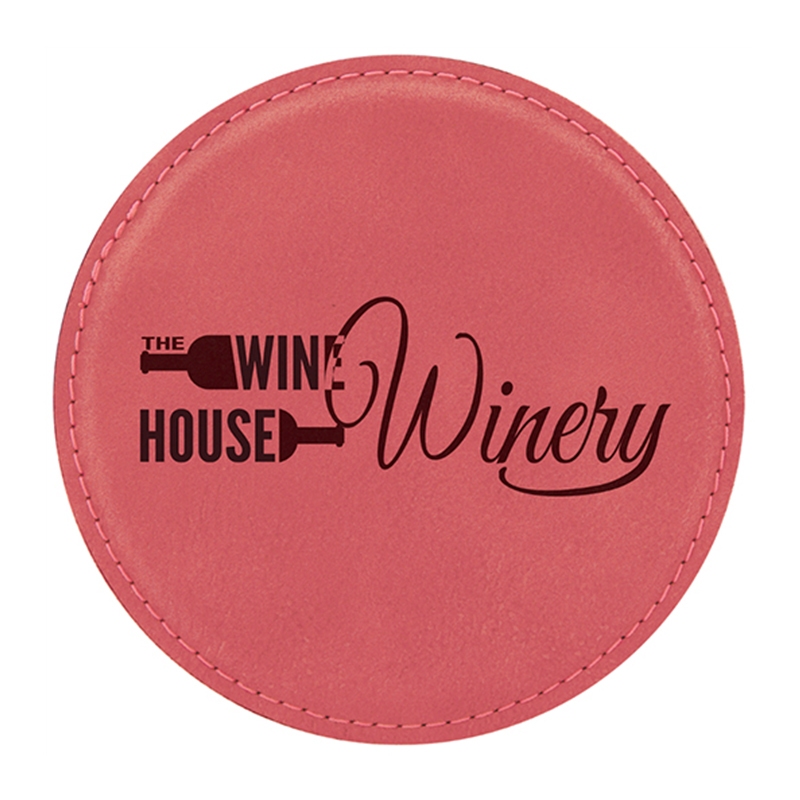 Juego De 6 Posavasos Redondos De Cuero Sintético Láserizable Juego De 6 Posavasos Redondos De Cuero Sintético Láserizable