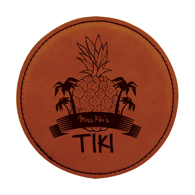 Juego De 6 Posavasos Redondos De Cuero Sintético Láserizable Juego De 6 Posavasos Redondos De Cuero Sintético Láserizable