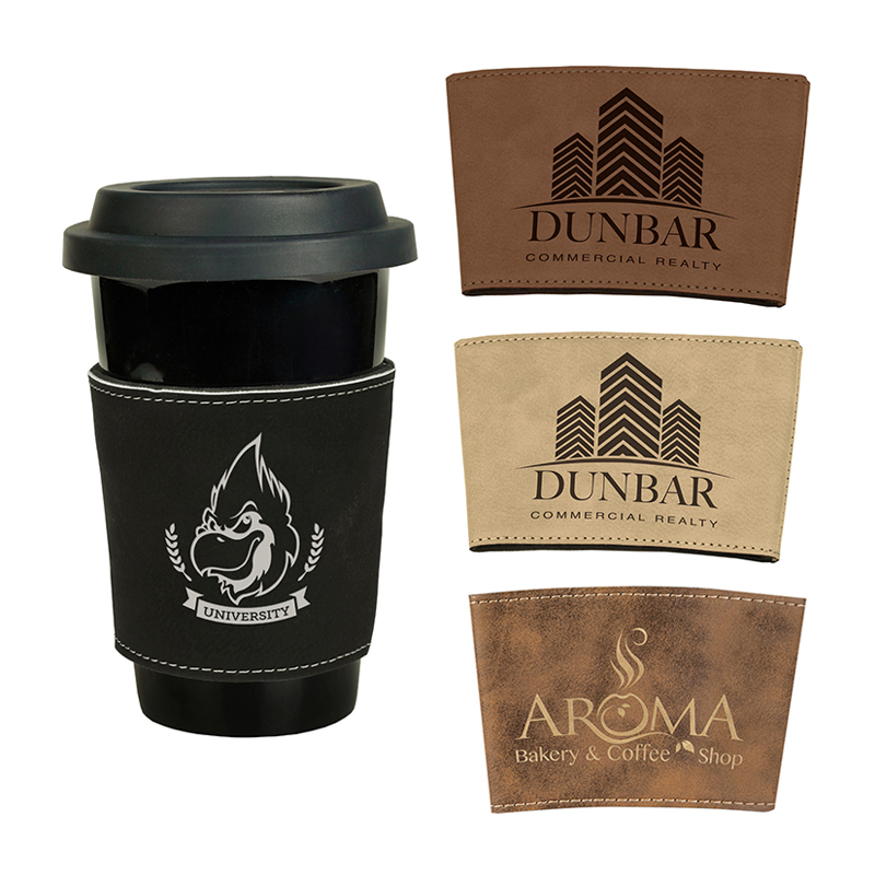 Manga de Taza de Cuero Sintético Láserizable Manga de Taza de Cuero Sintético Láserizable