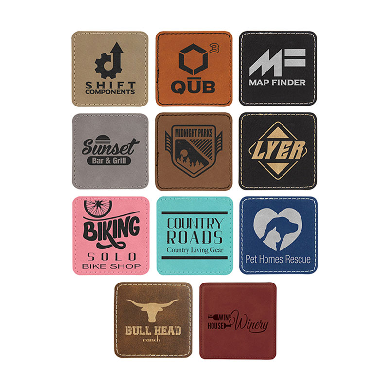 Posavasos de cuero sintético cuadrados de 4' x 4' Juego de 6 posavasos con soporte