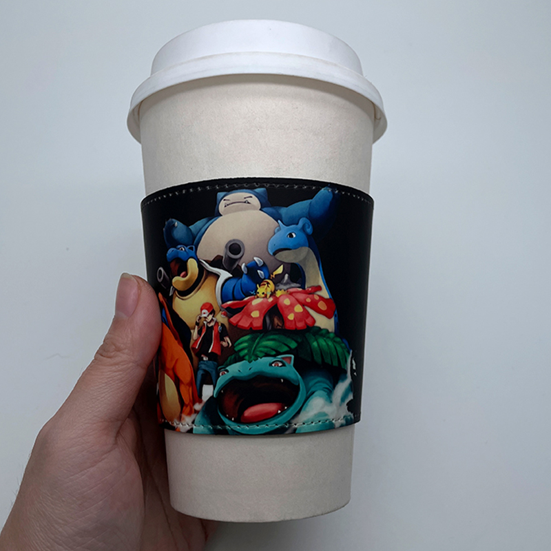 Funda de taza de cuero sintético por sublimación Funda de taza de cuero sintético por sublimación