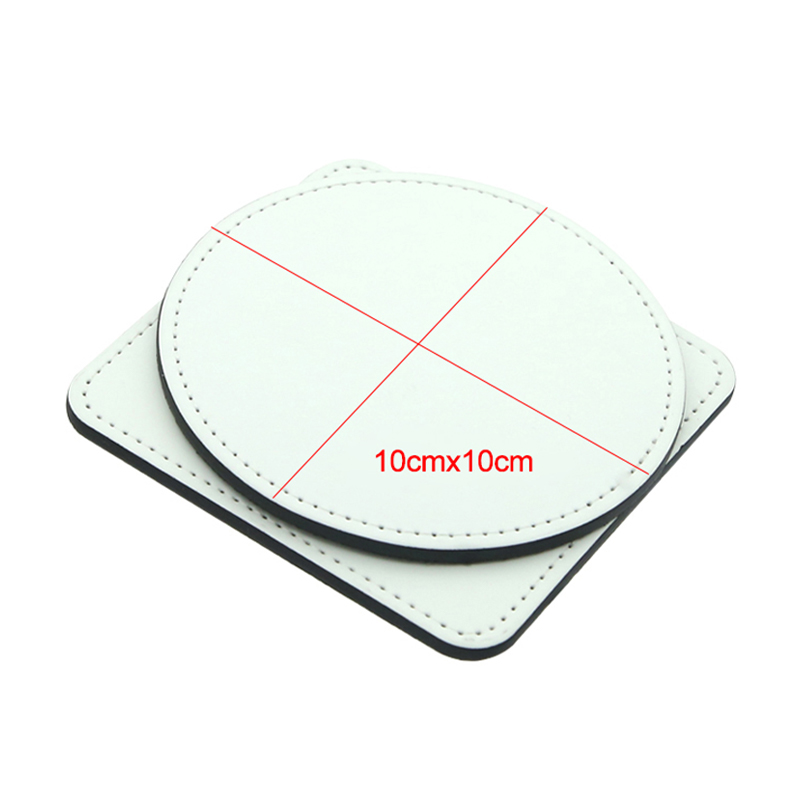 Posavasos de cuero PU con sublimación - Redondo Posavasos de cuero PU con sublimación - Redondo