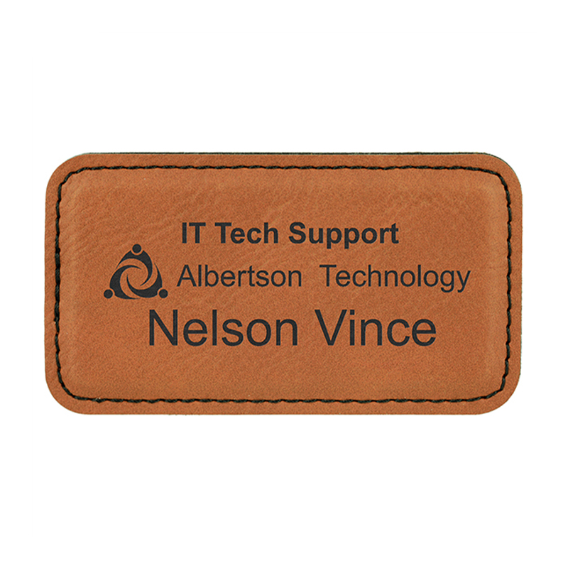 Insignias de nombre rectangulares grandes de polipiel Insignias de nombre rectangulares grandes de polipiel