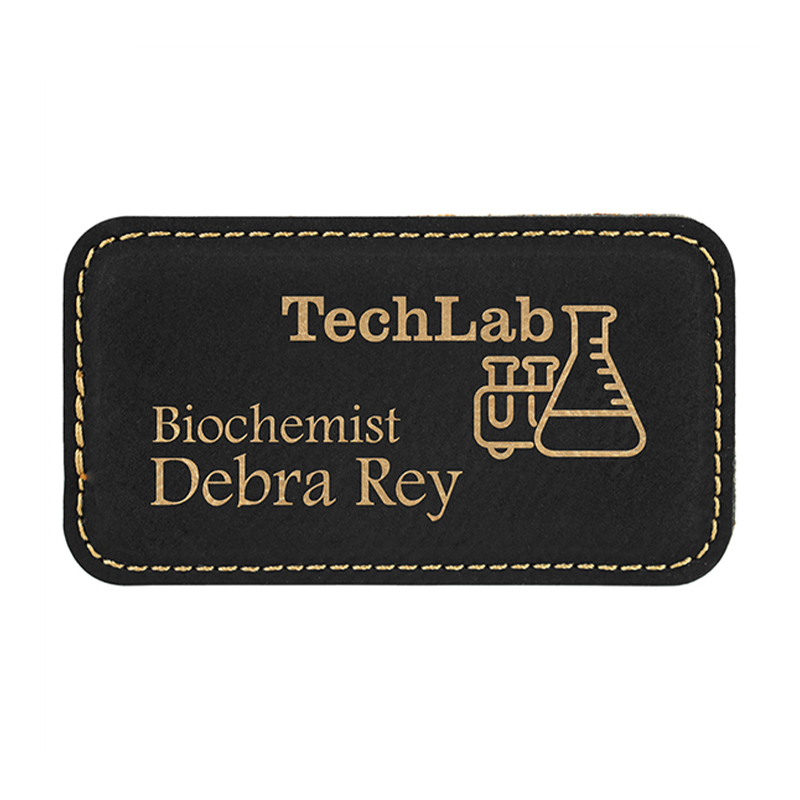 Insignias de nombre rectangulares grandes de polipiel Insignias de nombre rectangulares grandes de polipiel