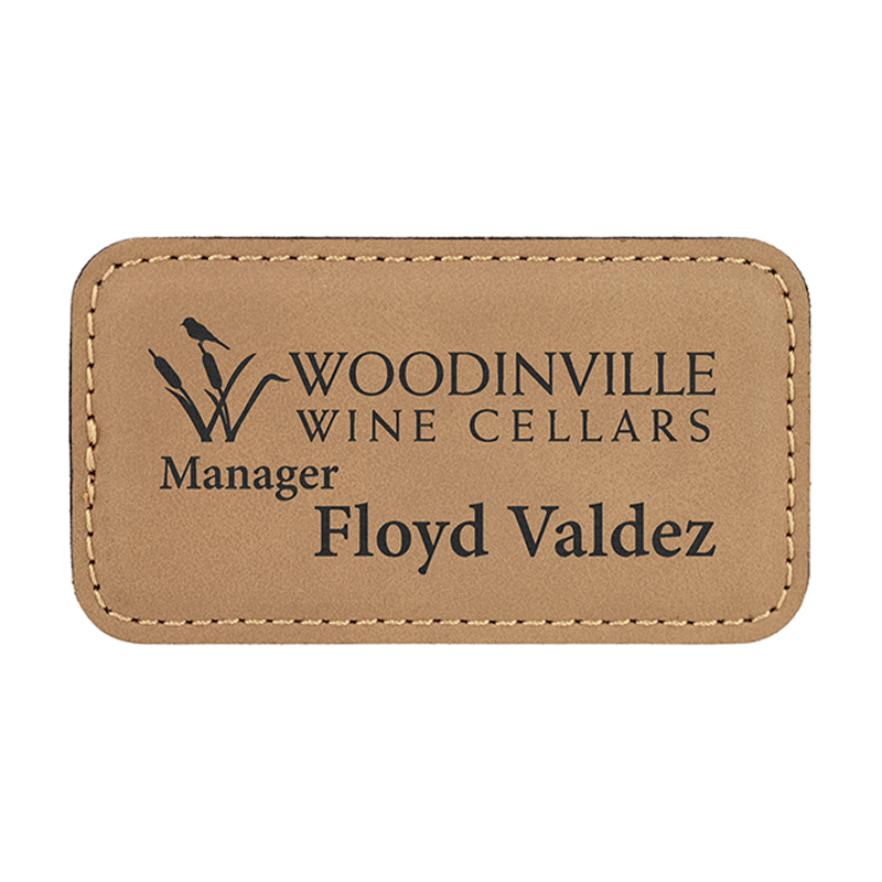 Insignias de nombre rectangulares grandes de polipiel Insignias de nombre rectangulares grandes de polipiel