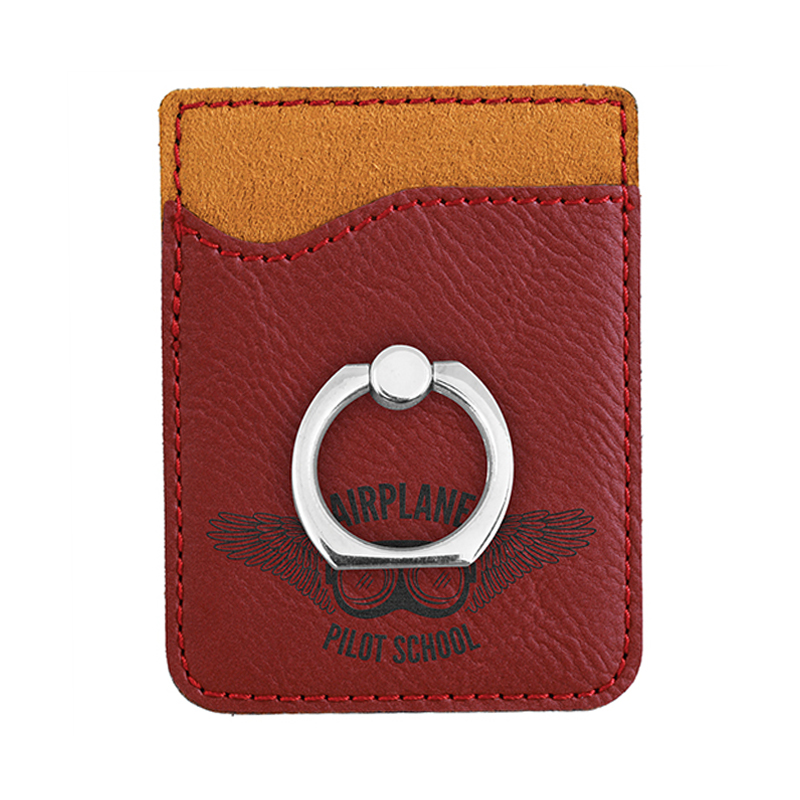 Cartera de teléfono de cuero sintético laserable con anillo Cartera de teléfono de cuero sintético laserable con anillo