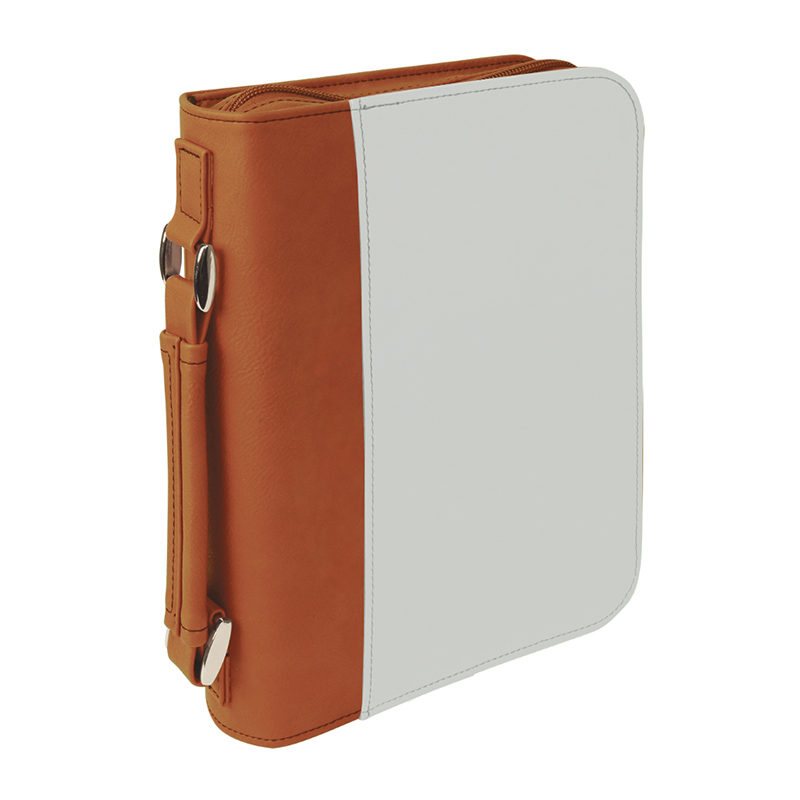 Funda de libro de cuero sintético por sublimación con cierre de cremallera Funda de libro de cuero sintético por sublimación con cierre de cremallera