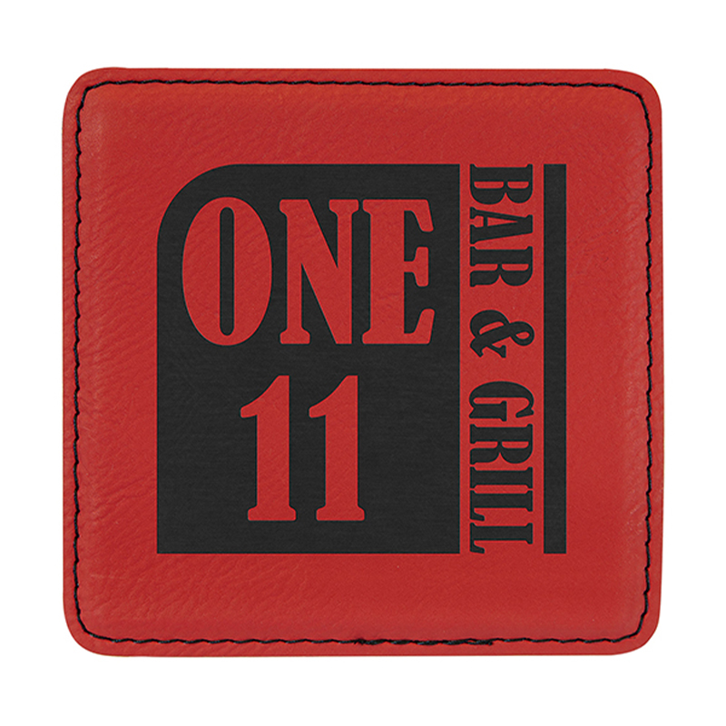 Posavasos de cuero sintético cuadrados de 4' x 4' Posavasos de cuero sintético cuadrados de 4' x 4'