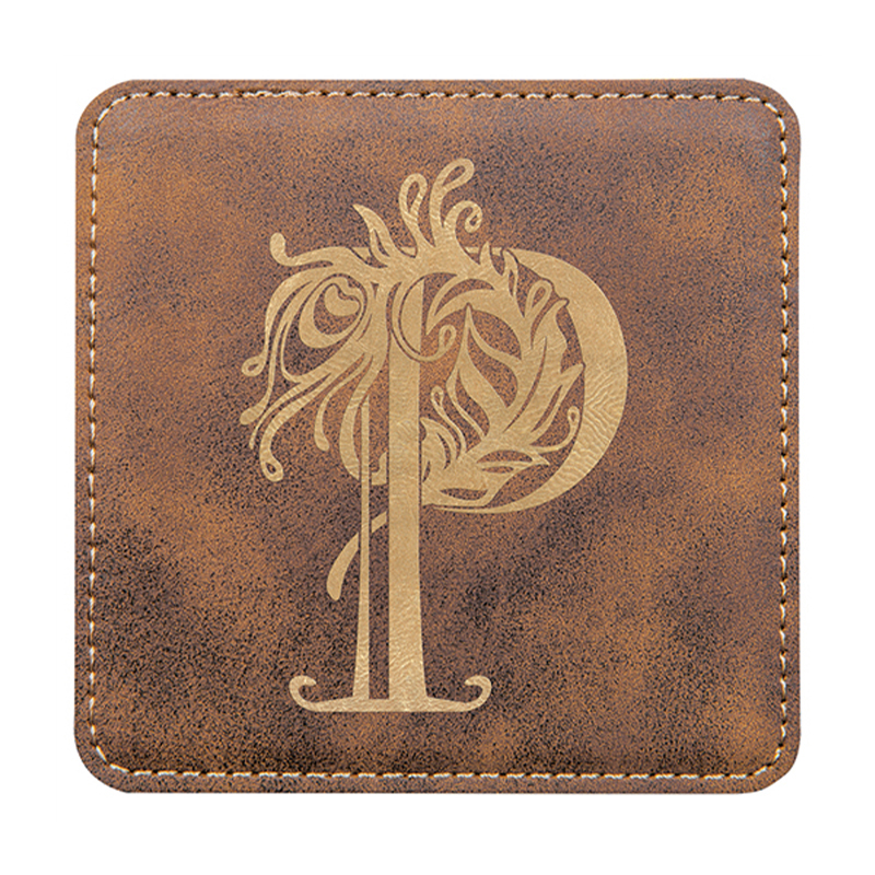 Posavasos de cuero sintético cuadrados de 4' x 4' Posavasos de cuero sintético cuadrados de 4' x 4'