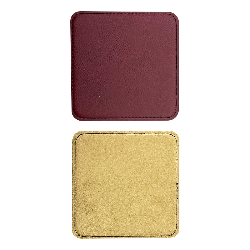Posavasos de cuero sintético cuadrados de 4' x 4' Posavasos de cuero sintético cuadrados de 4' x 4'
