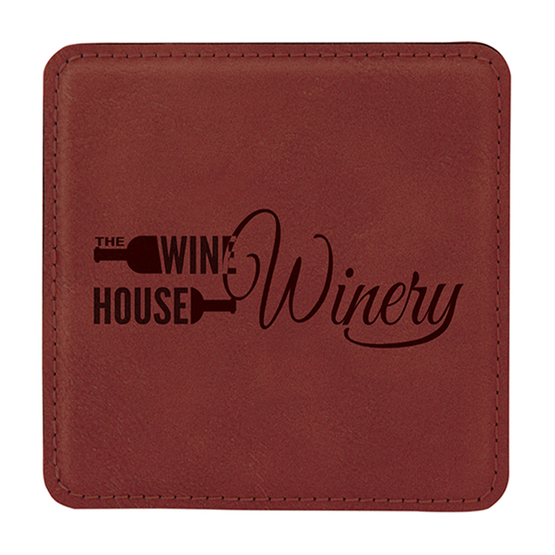 Posavasos de cuero sintético cuadrados de 4' x 4' Posavasos de cuero sintético cuadrados de 4' x 4'