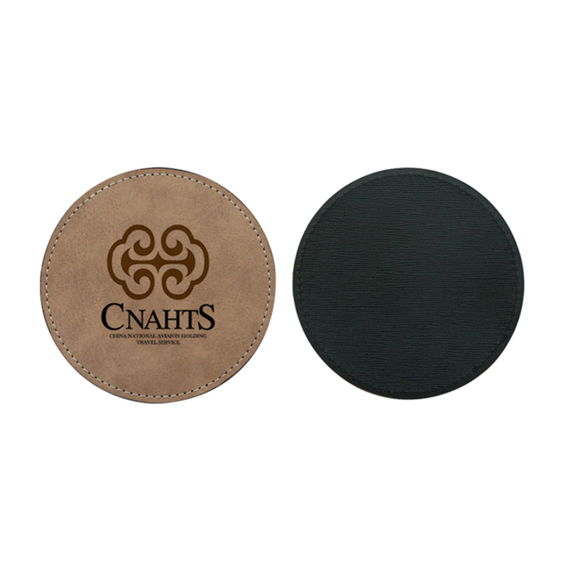 Posavasos de cuero PU con sublimación - Redondo Posavasos de cuero PU con sublimación - Redondo
