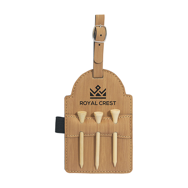Etiqueta de bolsa de golf de cuero sintético laserable con camisetas Etiqueta de bolsa de golf de cuero sintético laserable con camisetas